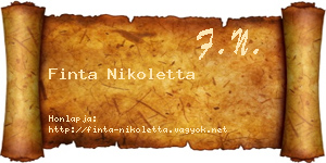 Finta Nikoletta névjegykártya